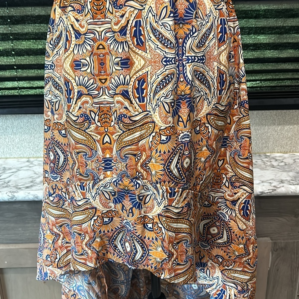 Women’s High Low Paisley Print High Waisted Pull-on Skirt Size XS - Picture 7 of 9